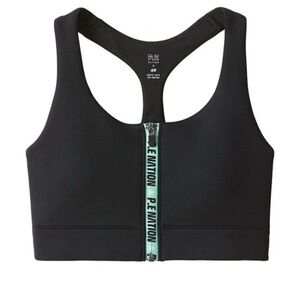 P.E Nation Black and Teal Zip Scuba Sports Bra